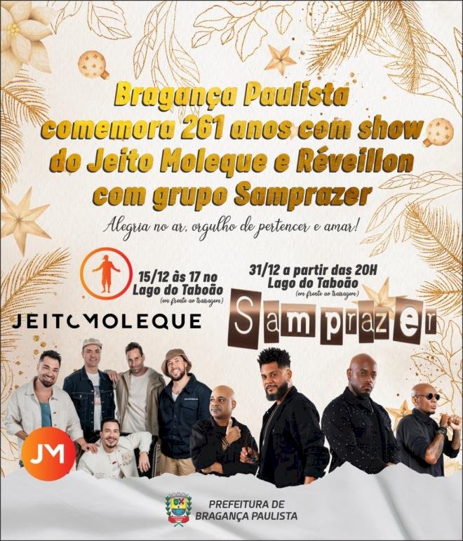 Bragança Paulista Celebra 261 Anos com Show do Grupo Jeito Moleque