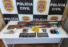 POLÍCIA CIVIL PRENDE INDIVÍDUO EM FLAGRANTE E APREENDE ARMAS EM PIRACAIA APÓS DENÚNCIAS DE CAÇA ILEGAL E MAUS-TRATOS