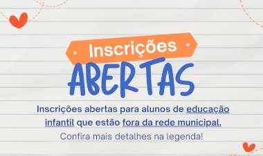 Inscrições Abertas: Rede Municipal de Ensino Infantil em Bom Jesus dos Perdões
