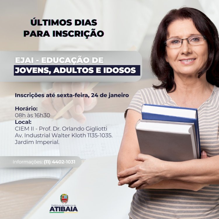 Retome Seus Estudos: Matrículas Abertas na EJAI até 24 de Janeiro em Atibaia