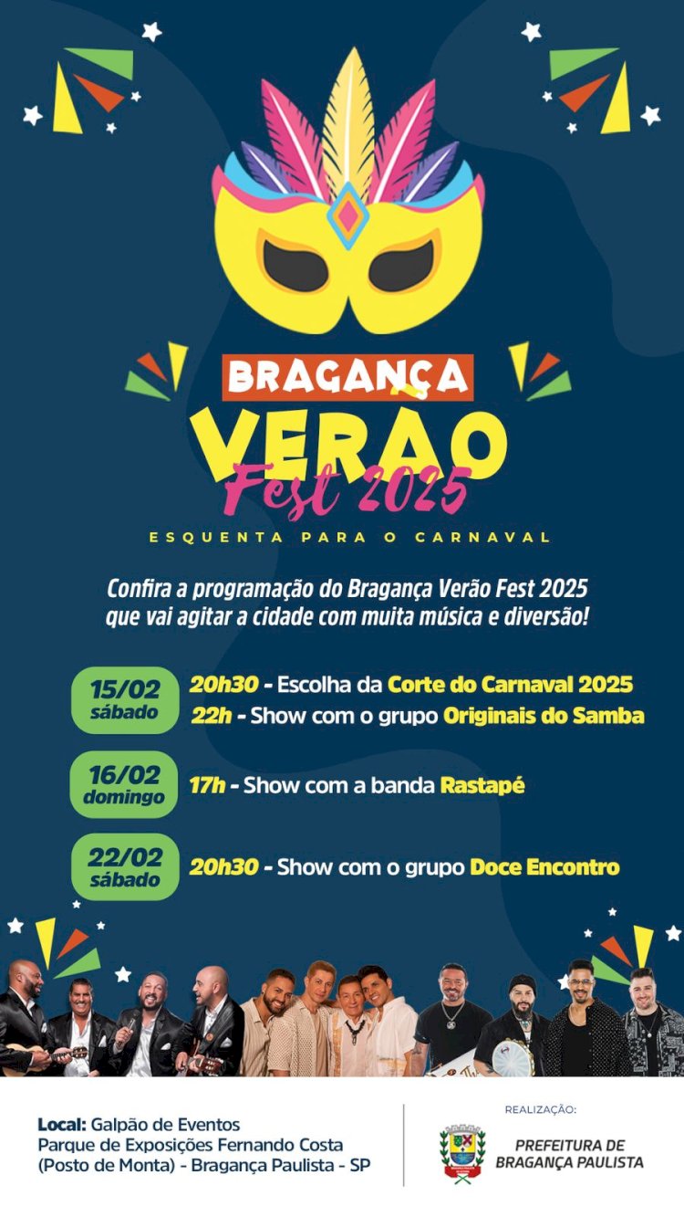 Programação do Bragança Verão Fest 2025