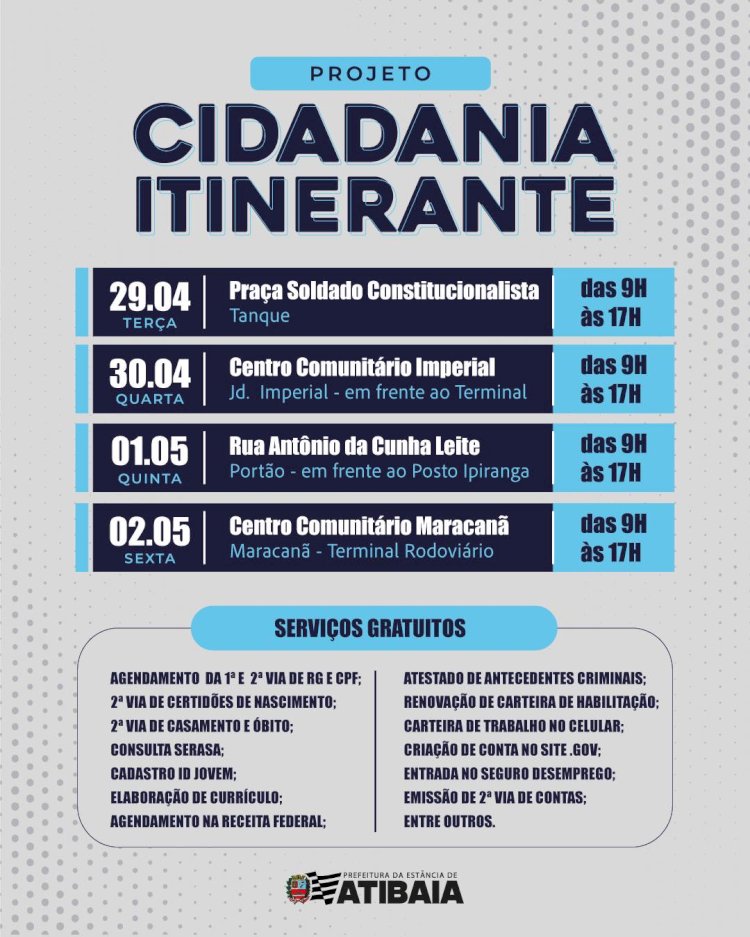 Unidade Móvel de Cidadania em Atibaia: Serviços Gratuitos e Educativos